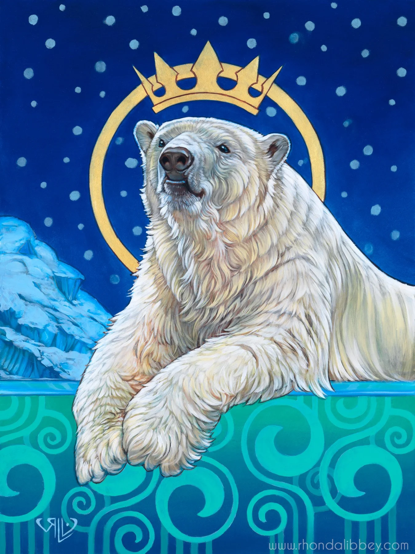 ARABIA Polar Bear フィギュリン　艶あり Polar Bear Ceramic Figurine | Polar Bear Sculpture |Bear Sculpture